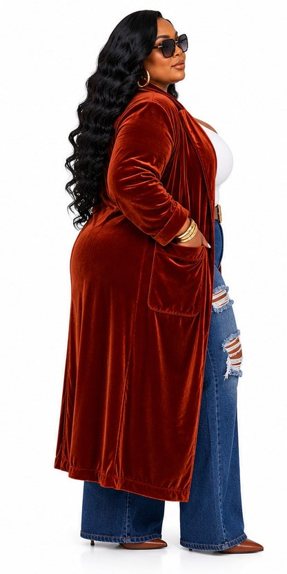 PLUS SIZE 🔥 Rich Auntie Energy Velvet Duster 🔥-61