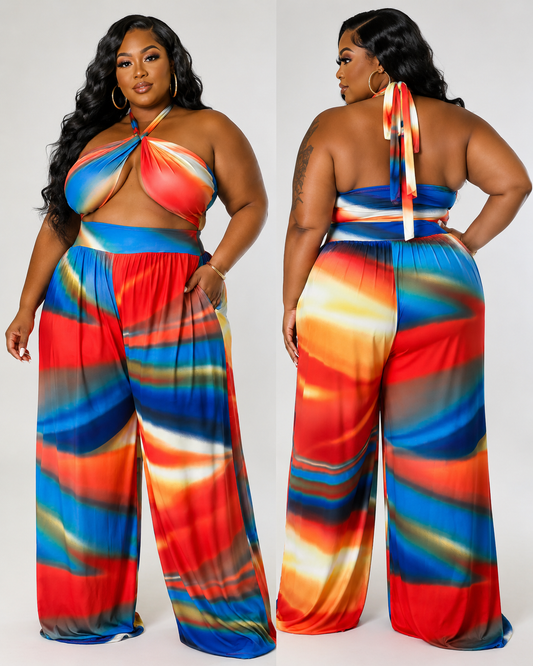 Plus Size "BAHAMA BREEZE" 2-PIECE PANT SET-