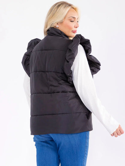 PLUS SIZE "PUFF N STUFF VEST" BLACK
