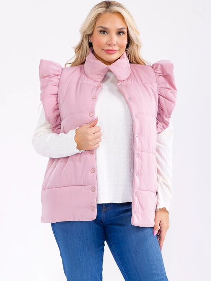 PLUS SIZE "PUFF N STUFF VEST" PINK