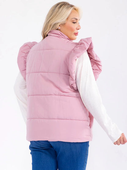 PLUS SIZE "PUFF N STUFF VEST" PINK