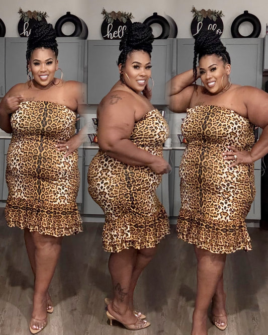 PLUS SIZE I'M JUST A GIRL HALTER DRESS