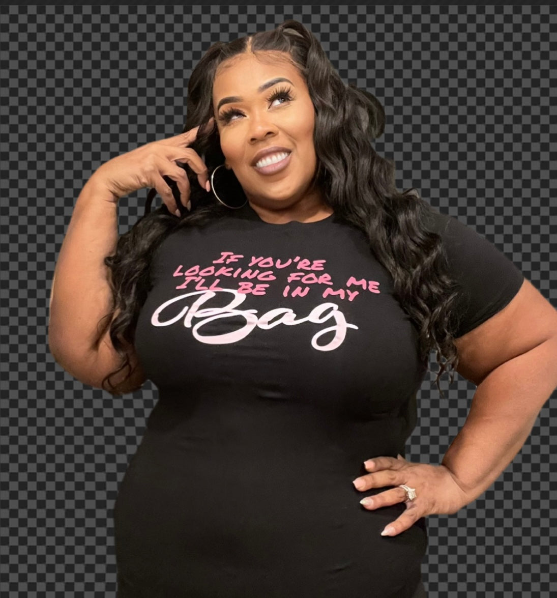 IN MY BAG GRAPHIC CROP TEE-BLACK