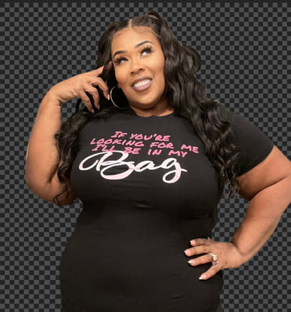 IN MY BAG GRAPHIC CROP TEE-BLACK