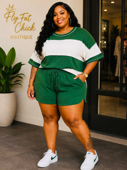 PLUS SIZE "CHILL & CHIC" SHORT SET-63