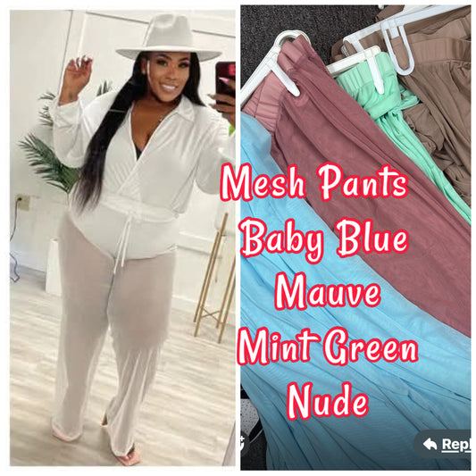 PLUS SIZE MESH PANTS/COVER UP **PANTS ONLY**