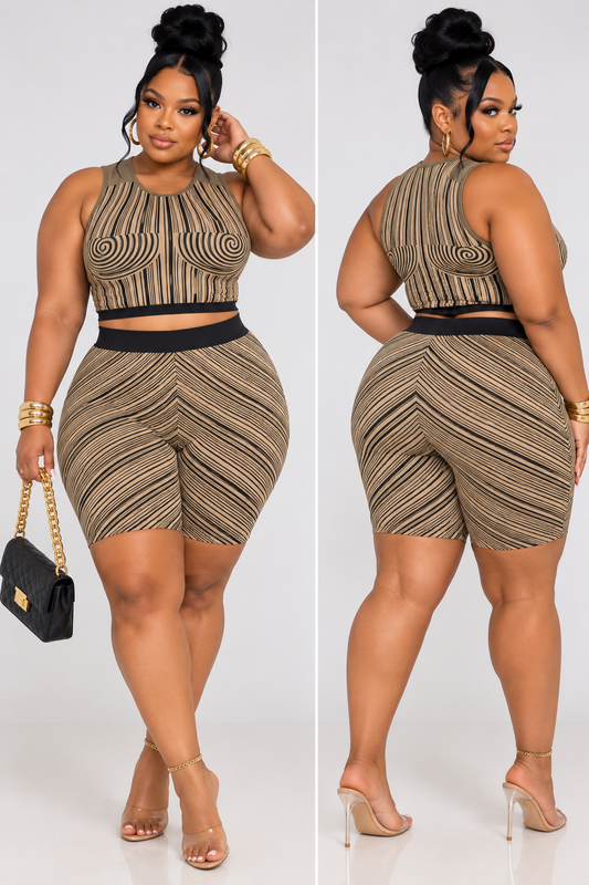 GOT ME TWISTED 2-PIECE SET-TAN/BLACK