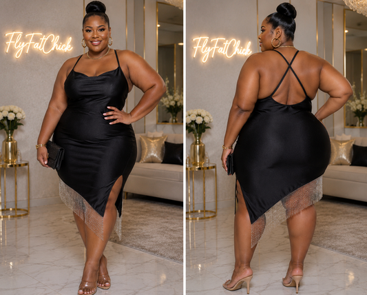 PLUS SIZE "SEXY CAN i" DRESS-BLACK