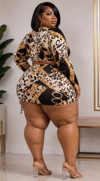 PLUS SIZE 2-PIECE ANIMAL PRINTED SKIRT SET-10