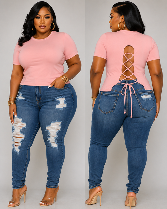 PLUS SIZE CAGED SEXY BACK TOP-MAUVE-45