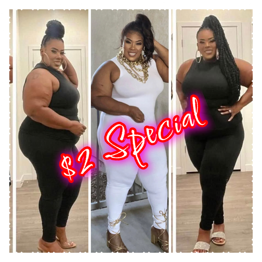 PLUS SIZE SLEEVLESS CATSUIT