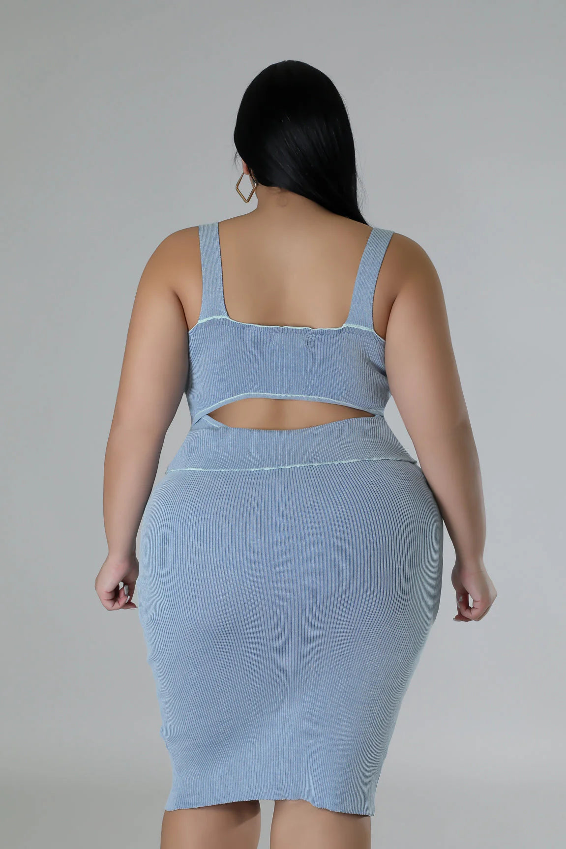 PLUS SIZE "I LOVE A 2PIECEE" SET-BABY BLUE