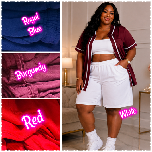 PLUS SIZE UNSIEX 3-POCKET COTTON SHORTS