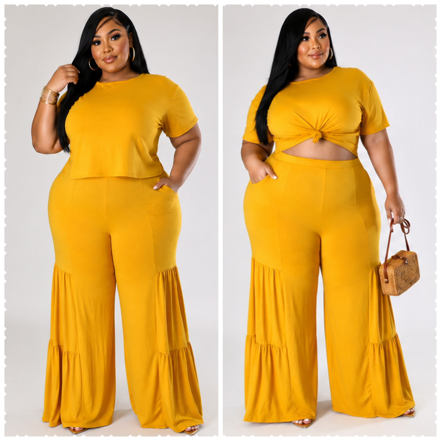 PLUS SIZE "2-PIECE HONEY DIP" PANTS SET-22