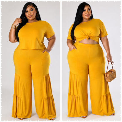 PLUS SIZE "2-PIECE HONEY DIP" PANTS SET-22