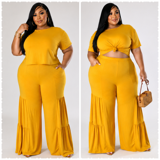 PLUS SIZE "2-PIECE HONEY DIP" PANTS SET-22
