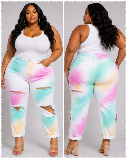 PLUS SIZE "COTTON CANDY CRUSH" HIGHWAIST JEANS-72