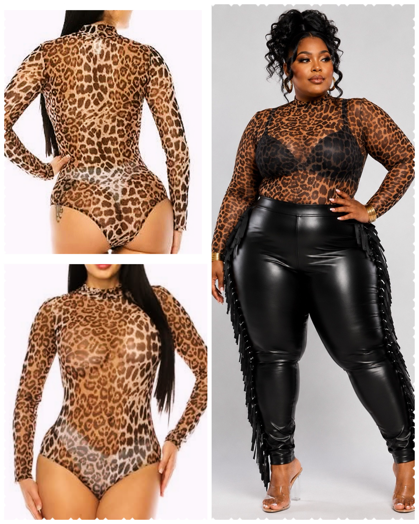 PLUS SIZE "CAN BE TAMED" MESH LONG SLEEVE BODYSUIT-40
