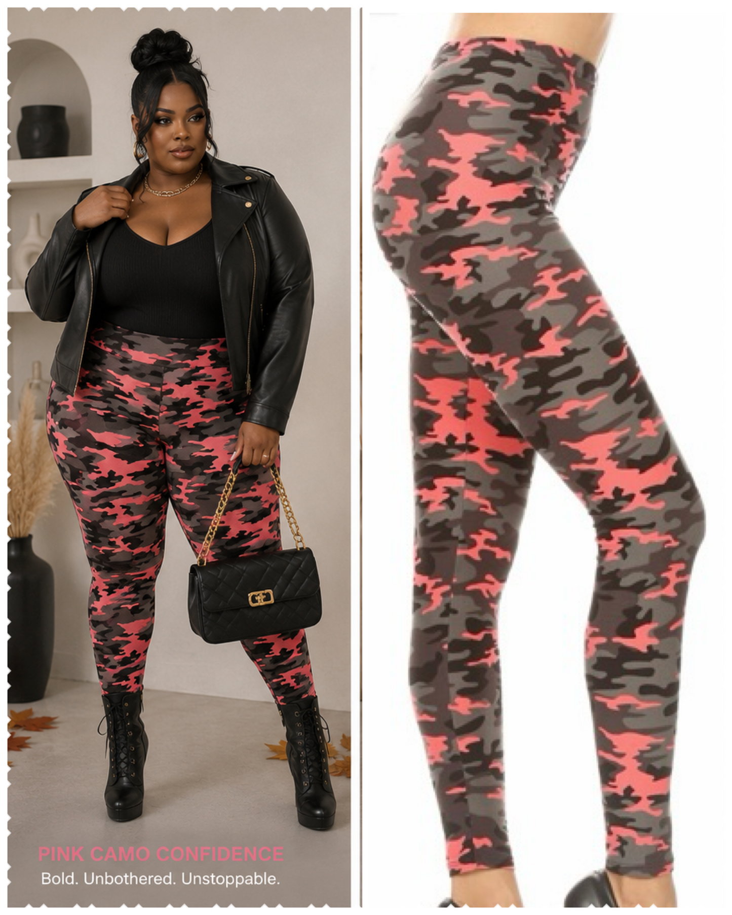 PLUS SIZE PRINTED  Pretty in Combat Leggings