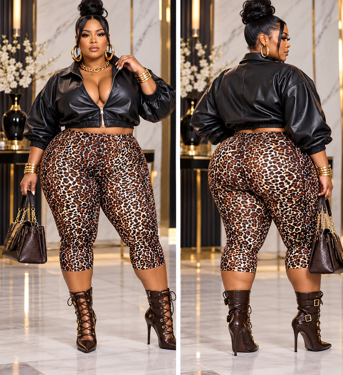 PLUS SIZE FAUX LEATHER "BIGFINE" JACKET-61