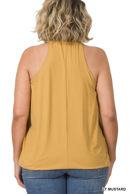 PLUS SIZE BRUSHD SURPLICE TOP (will ship 9/10)