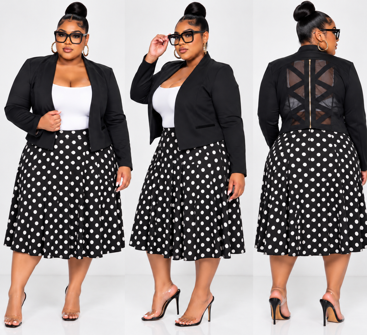 PLUS SIZE POLKA DOT FLARE SKIRT-67 – flyfatchick